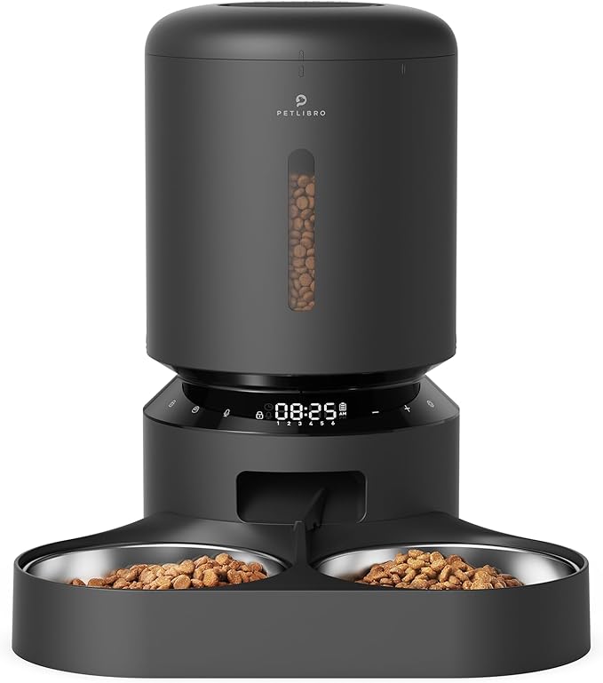 PETLIBRO Automatic Cat Feeder, Auto Pet Food Dispenser with Freshness Preservation, Timed Cats Feeders with Low Food Sensor for Dry Food, Up to 6 Meals Per Day, Granary Pet Feeder for Cats/Dogs