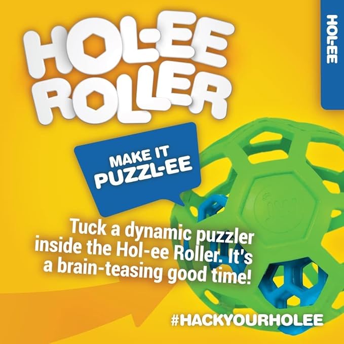 JW Pet HOLEE ROLLER BALL Dog Chew Treat Fetch Bouncy Toy LARGE 5.5 inch 3 PACK