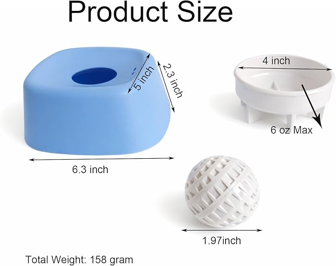 Interactive Slow Feeder Dog Lick Bowl for Liquid Treats Anti-Slip Ball-in-Bowl Design for Anxiety Relief Boredom Reduction, 3/4 Cup Capacity for Wet Food Yogurt More Ideal for Small Breeds