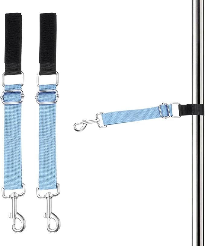 Dog Grooming Loop, Dog Grooming Harness Table Arm Accessories Adjustable Secure and Stable Extender Bathing Restraint Leashes (Sky Blue, 2 Pcs), for Pet Bathing
