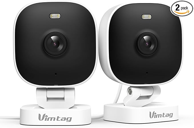 VIMTAG 2.5K Cameras for Home Security, 2.4G& 5G Color Night Vision Security Camera Indoor Outdoor for Baby Pet Dog Cat with Phone APP, Motion Detection 2-Way Audio, Work with Alexa,Cloud, 2 Pack