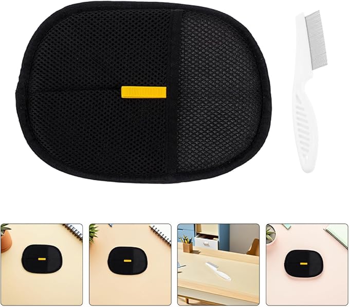 ABOOFAN Pet Hair Remover Gloves 3pcs Set with Electrostatic Double-Sided Brush Small Size for Dog Cat Grooming and Shedding Control