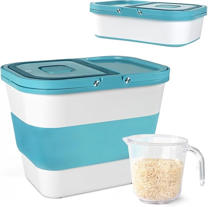 Chef's Path 20 to 50 Lbs Collapsible Food Storage Container-Airtight- Ideal rice keeper container