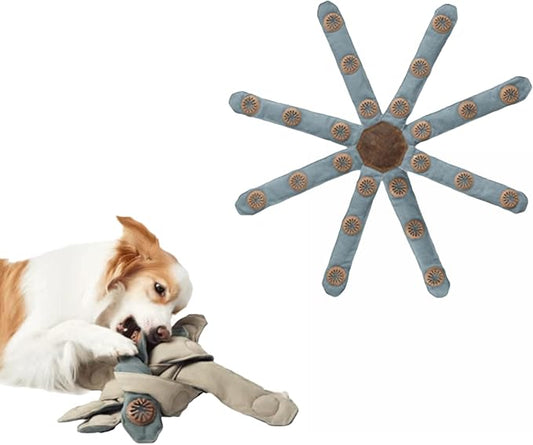 Durable Dog Puzzle Toy, Interactive Enrichment Treat Dispensing Toy for Dogs, Mentally Stimulating Brain Game for Power Chewers, Machine Washable & Eco-Friendly, 31.5in Star Shaped Dog Chew Toy