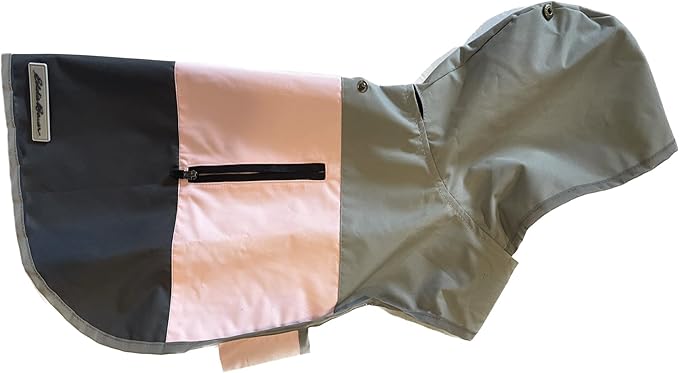Eddie Bauer E24232XS Ravenna Colorblocked Dog Windbreaker Jacket in Extra Small, Grey and Pink