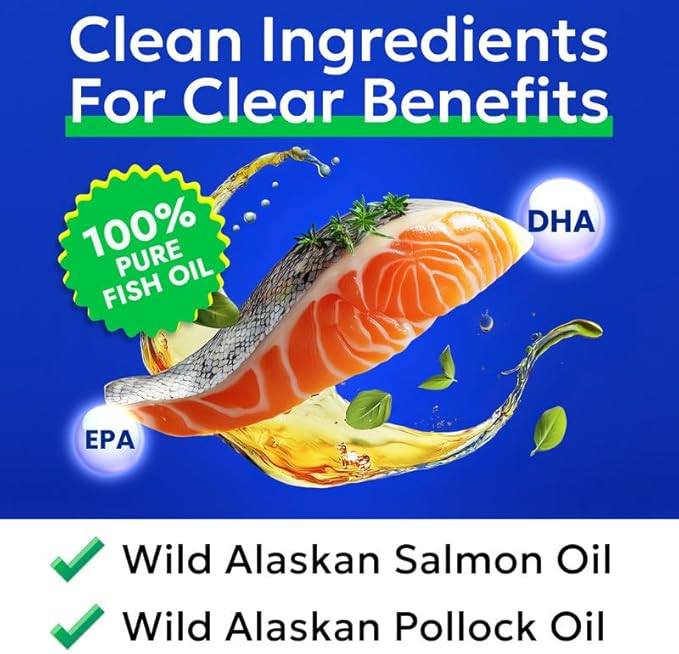 BARK&SPARK Fish Oil for Dogs - Natural Omega-3-Skin & Coat Support -Liquid Food Supplement for Pets-EPA+DHA, Immune&Heart Health - 8 fl oz Salmon