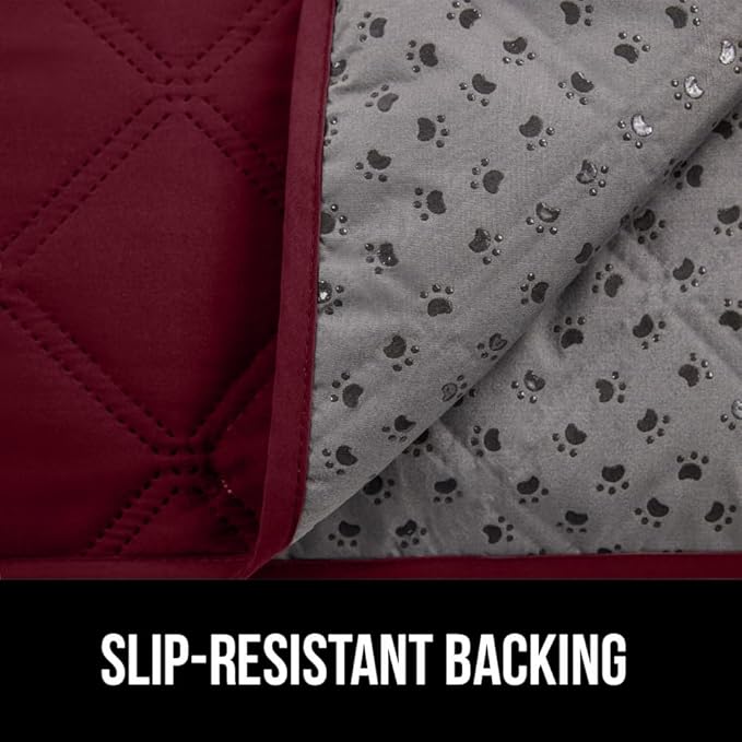 GORILLA GRIP Waterproof Dog Blanket, 82x102 Couch Cover for Dogs Washable, Protects Sofa, Furniture, Crate, Car, RV Essentials Pet Supplies, Tear and Slip Resistant Leakproof Cushion Cover, Burgandy