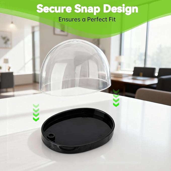 10 Pack Desk Pet Containers, Individual Desk Pet Domes, Clear Plastic Small Storage Box, with Secure Snap Lid, Protect Pets from Dust and Water, Ideal Accessories for Most Desktop Pets