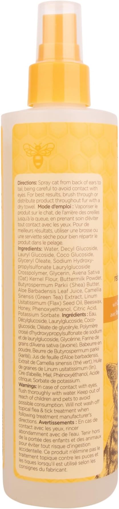 BURT'S BEES FOR PETS Cat Dander Reducing Spray with Colloidal Oat Flour and Honey, Waterless Cat Grooming Spray for Dry Skin and Dandruff Control, Cat Dander Remover for Allergy Support, 10 Fl Oz
