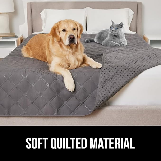 GORILLA GRIP Waterproof Dog Blanket, 68x82 Couch Cover for Dogs Washable, Protects Sofa, Furniture, Crate, Car, RV Essentials Pet Supplies, Tear and Slip Resistant Leakproof Cushion Cover, Charcoal