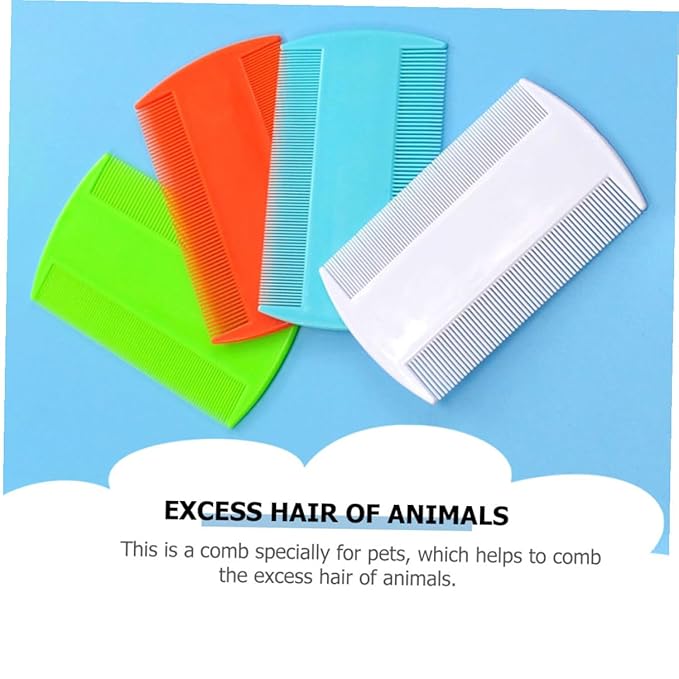 10pcs Double Side Fine Tooth Pet Combs for Dog and Cat Grooming, Massaging Hair Comb Set for Shedding Control and Fur Detangling in Mixed Colors, Suitable for Pet Care Random Color