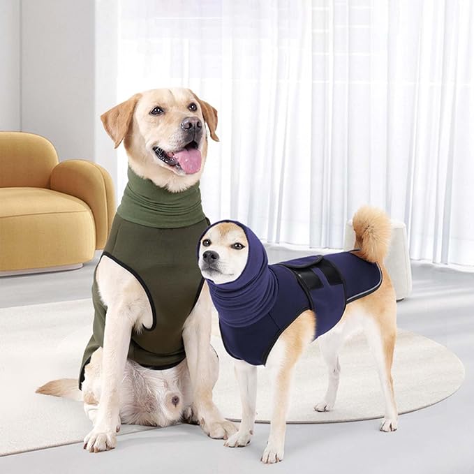 ROZKITCH Breathable Dog Calming Jacket, Anti-Anxiety Pet Vest for Storms, Fireworks, Travel & Separation, Adjustable Comfort Wrap NavyBlue XS