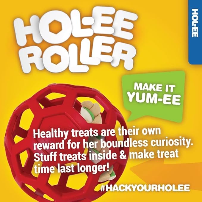 JW Pet HOLEE ROLLER BALL Dog Chew Treat Fetch Bouncy Toy LARGE 5.5 inch 3 PACK