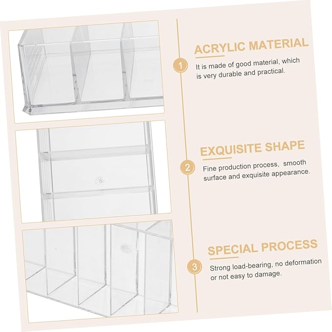 Cabilock 2pcs Acrylic Cosmetic Organizer Box Removable Makeup Storage Holder for Desktop Multi-Grid Design for Easy Access and Organization