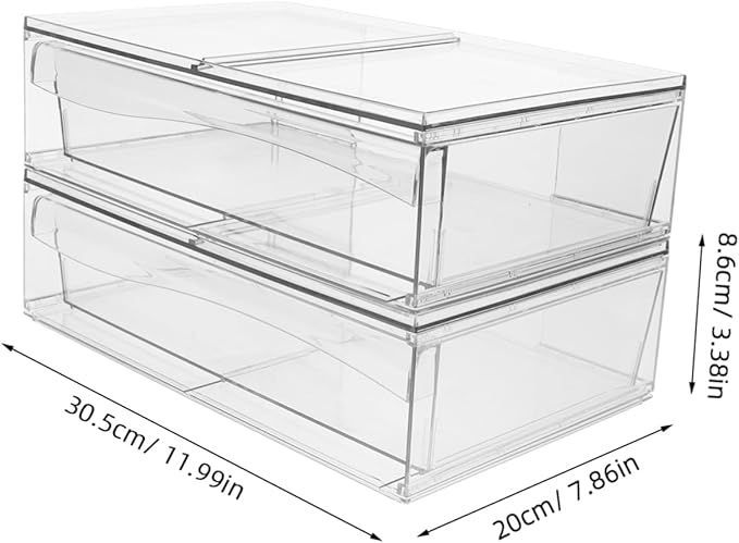 IMIKEYA 2pcs Detachable Acrylic Makeup Organizer Box with Drawer Stylish Desktop Storage for for Bathroom and Vanity Organization