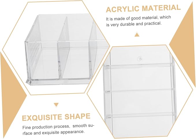 Cabilock 2pcs Acrylic Cosmetic Organizer Box Removable Makeup Storage Holder for Desktop Multi-Grid Design for Easy Access and Organization