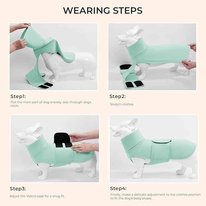 Dog Anxiety Calming Vest Adjustable Turtleneck Thunder Shirt Jacket for Fireworks, Separation, Vet Visits, Pet Hoodie for Large Medium Dogs