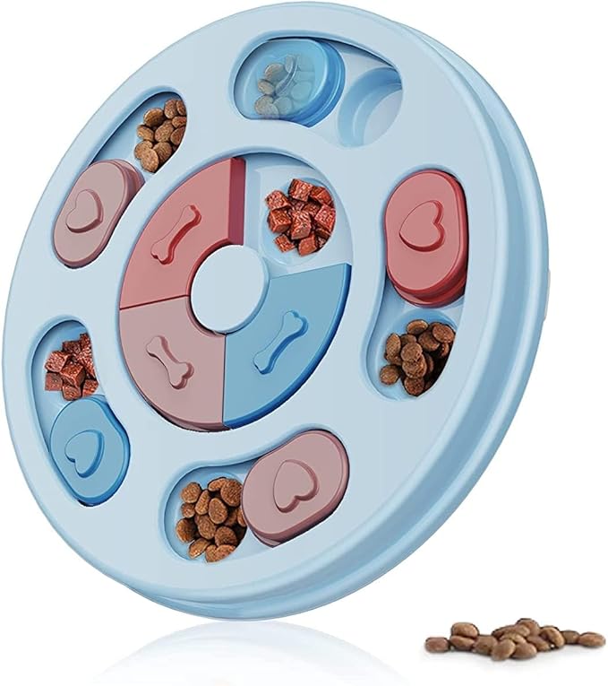 Foodie Puppie.s JP Pet Puzzle Toy for Dispensing Treats, Pet Toys Game for Training and Slow Feed, Non-Slip Feeder Designed for Dog, Puppies, Cats and Kittens (Round Shape) (Multicolour)
