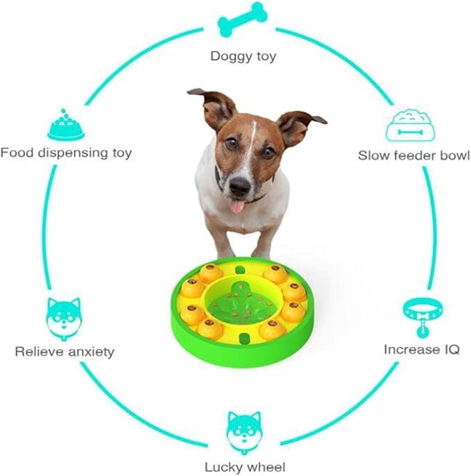AAGAZA Pet Dog Food Puzzle Toy Increase IQ Food Dispenser Interactive for Cats Fun Feeding Training & Enrichment, Green/1817 (Color : Green)
