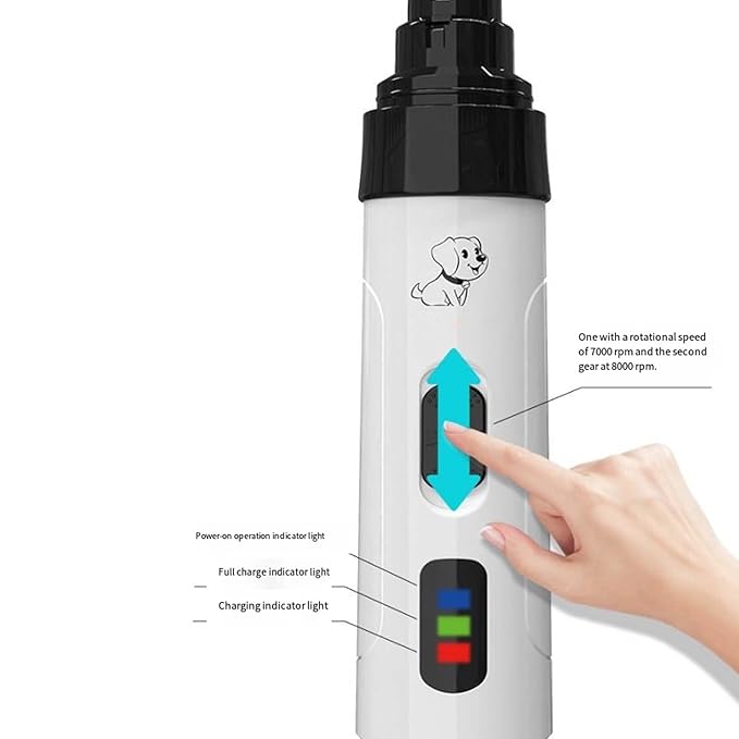 2026 New Upgraded Silent Nail Grinder,Electric Dog Nail Trimmers,Ultra-Quiet Operation,Pain-Free Nail Trimmer,USB Rechargeable Silent Dog with LED Light, & 2 Speeds for All Breeds (1PCS,Upgraded)