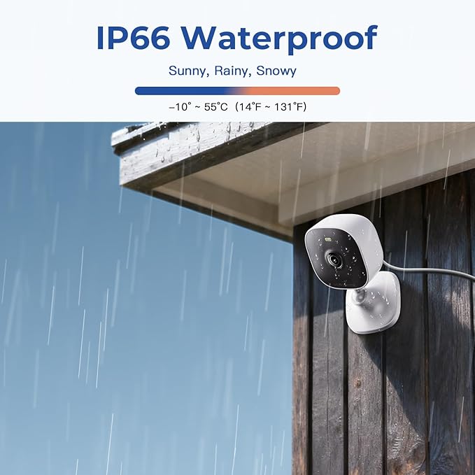 4MP Indoor Cameras for Home Security, Outdoor Security Camera Indoor, 2.4g/5g Cameras for House/Pet/baby, Wired, Plug and Play, Color Night Vision, Support 128G Card Storage (Not Included), 4PCS