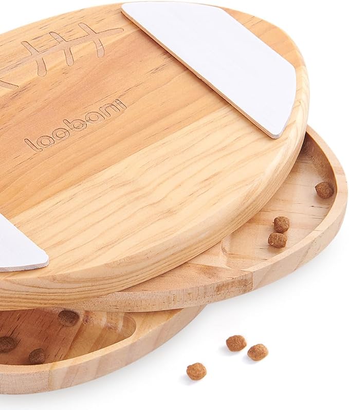 Wooden Football Dog Puzzle Toys | Interactive Treat Puzzle Enrichment Dog Toy - for Small/Medium/Large Dogs