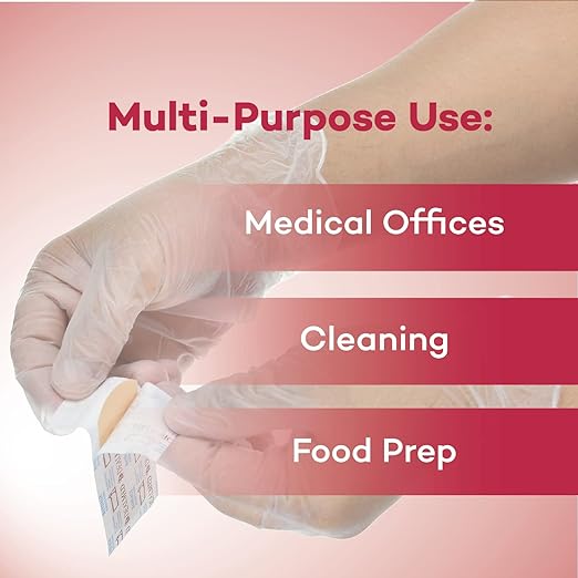 Dealmed Vinyl Exam Gloves - 1000 Count Large, Powder-Free Disposable Medical Gloves, Latex-Free for Healthcare, Food Service & First Aid
