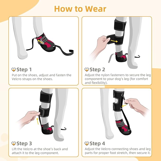 Toe Grips for Senior Dogs,Strap-On Drop Foot Brace for Dogs— Dog Knee Pads,Corrective Dog Shoes to Safely Lift Toes for Foot Issues, Arthritis, and improving Walking gait in Dog(XL)