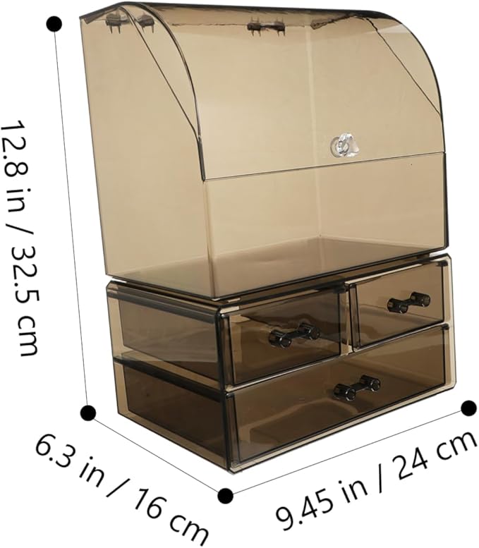 Simple Makeup Storage Box Cover Large Acrylic Cosmetic Organizer for Sundries and Accessories Design for Home Office and Vanity