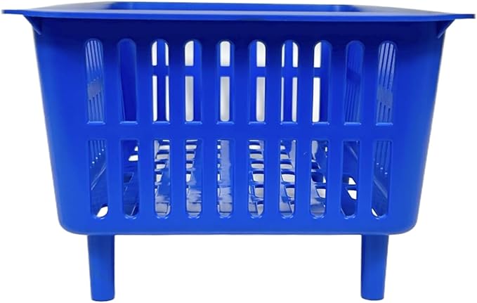 YDB Storage Plastic Drain Basket with Feet for Sorting Live Fresh Shellfish Oyster Abalone Scallop Geoduck Clams Mussels or Garden Harvest 4PCS(Blue)