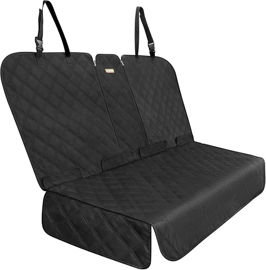 Back Seat Cover for Compact Cars/SUVs Rear Split Bench - 900D Oxford Waterproof Non-Slip Car Seat Protector for Messy Dogs & Kids, Easy Clean(Black)