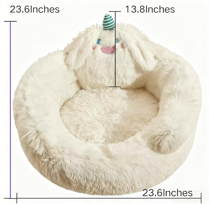 Kaiyue Plush 2-in-1 Dog Beds& Kids Sofa- Warm Little Nest with Cute Monster Design, Soft Fluffy Lounge for Children (Ages 3-8) and Small/Medium Cats/Dogs,Plush Anti-Anxiety Dog & Cat Nest for 30LB