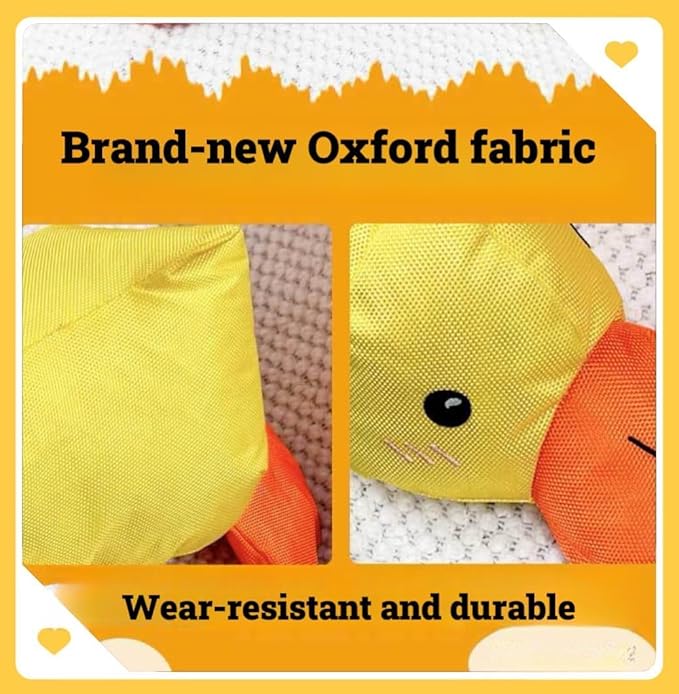 2025 Upgraded Mellow Dog Calming Duck Toy,Quack Yellow Stuffed Duck Dog Toy with Carrot,Interactive Chew Toy for Dogs Indoor Puppy (Oxfordcloth Yellow)
