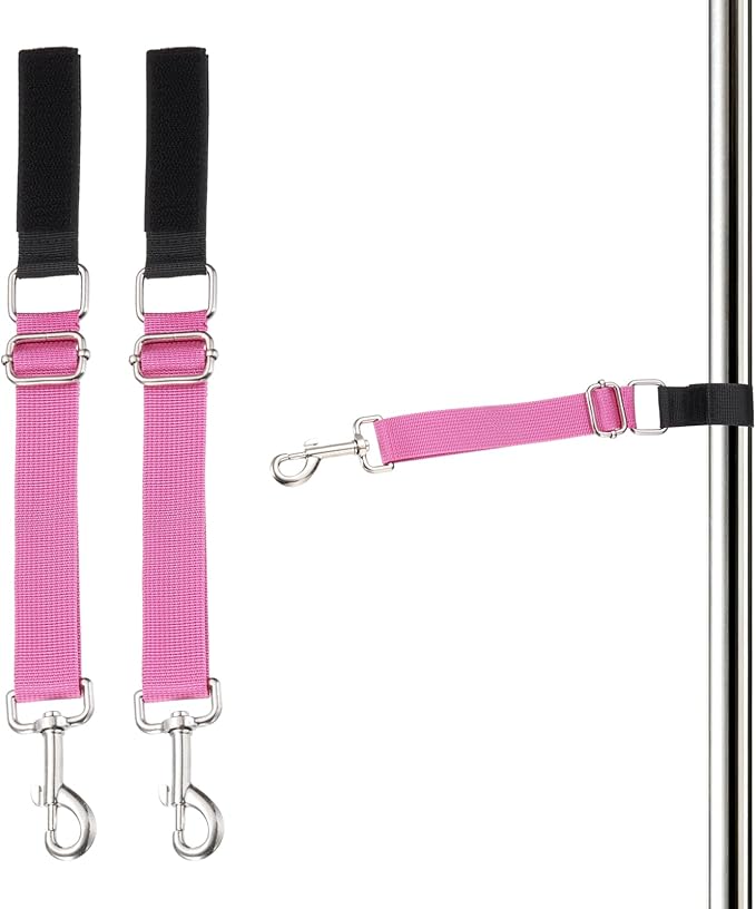 Dog Grooming Loop, Dog Grooming Harness Table Arm Accessories Adjustable Secure and Stable Extender Bathing Restraint Leashes (Magenta, 2 Pcs), for Pet Bathing