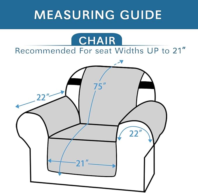 H.VERSAILTEX Water Repellent Chair Slipcover Reversible Stain and Dog Tear Resistant Slipcover Durable Furniture Protector with Elastic Strap Washable Chair Cover for Pet(Armchair, Taupe Brown/Beige)