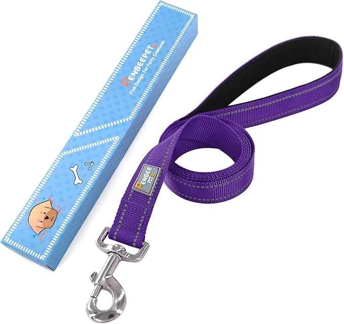 Dog Leash 6 FT Padded Handle Nylon Reflective Dogs Leashes for Small Dogs Puppy Leashes Purple