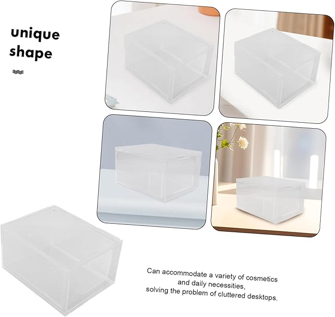 Veemoon 3pcs Clear Stackable Plastic Drawer Organizer Versatile Storage Bins for Bathroom and Daily Essentials Ample Capacity for Makeup and Home Use and Space Saving Design