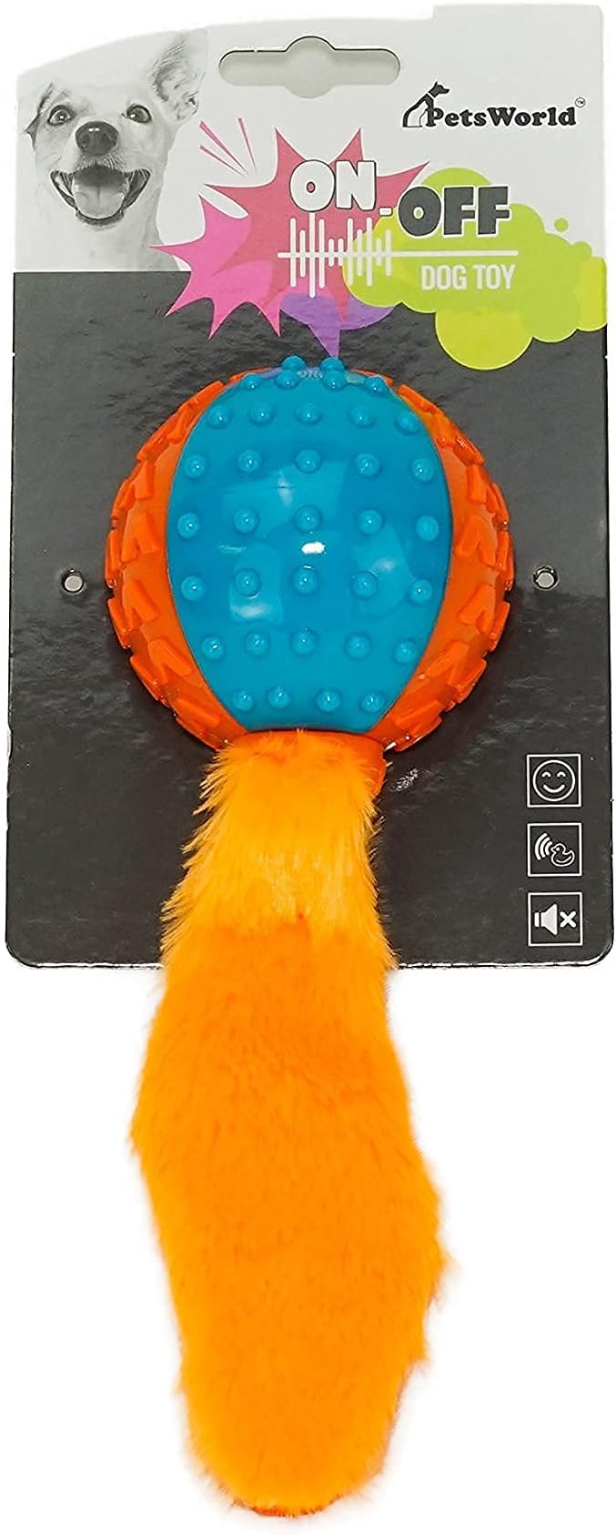 PETSWORLD Non-Toxic TPR Squeaky Dog Ball for Aggressive chewers, Fetch Balls for Dogs for Small, Medium and Large Dogs 6CT