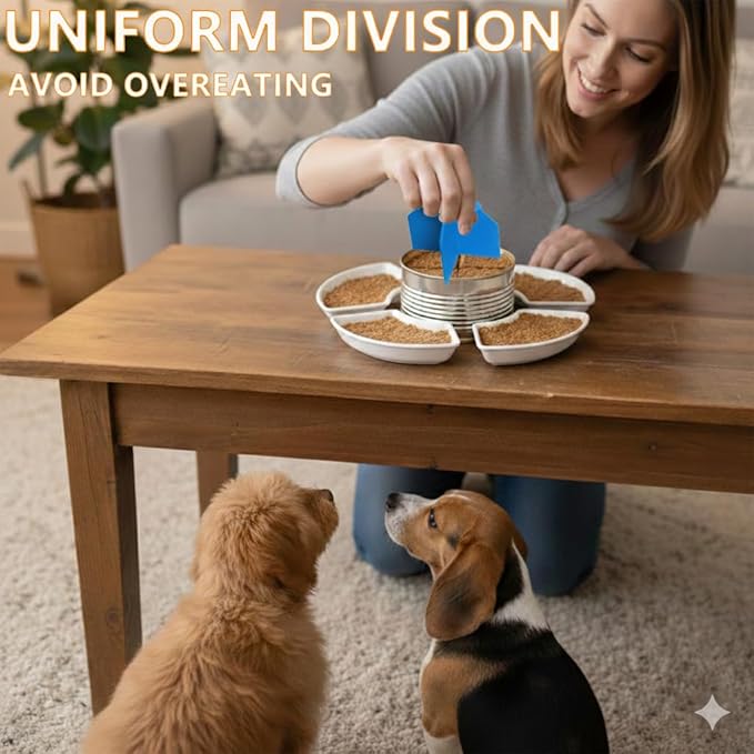 Pet Food Divider Portion Control Tool for Wet Food Equal Portions 3‑6 Servings Easy Use Durable Pet Feeding Aid for Cats Dogs Multi‑Pet Diet Management