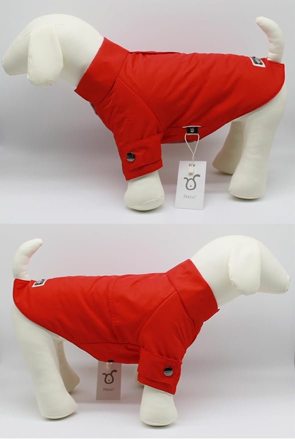 Pet Dog Puppy Cat Clothes Trench Coat Jacket - Theodore (X-Small, Red)