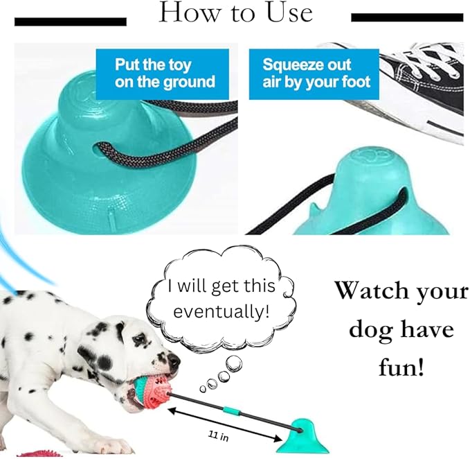 Interactive Dog Ball with Bell for Aggressive Chewers and Seperation Anxiety. Dog Toothbrush. Toy for Teething Puppys. Color May Vary