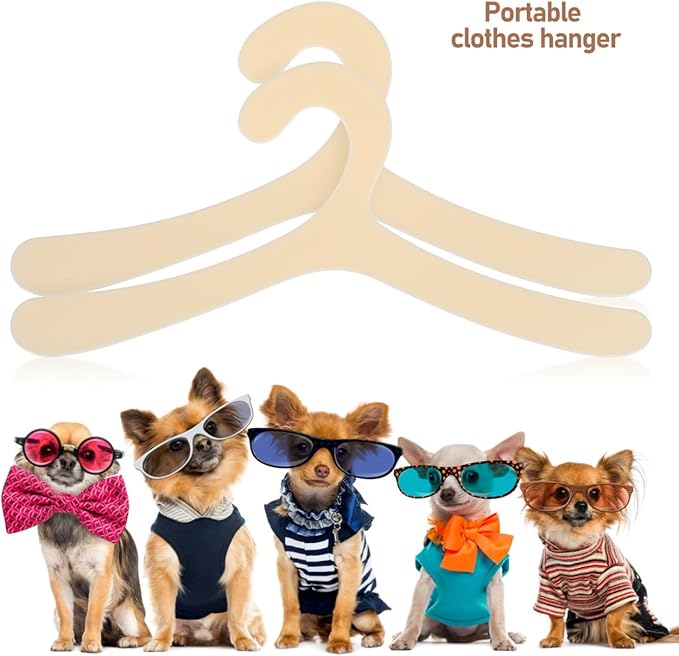 40 Pcs Plastic Dog Clothes Rack, Small Dog Cat Clothes Hangers for Home Pet Costume Rack for Puppy, Cat, Doll