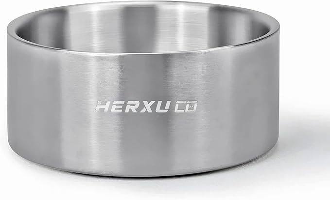 Stainless Steel Dog Slow Feeder – 2-in-1 Pet Bowl 64oz & Slow Feeder Ball 3.6in – Spherical Design Slows Eating & Use Separately or Together (Large)