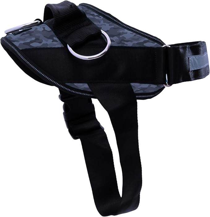 ShawnCo Essential Dog Harness, No-Pull Pet Vest with 3 Leash Clips, No Choke, Reflective, Adjustable and Padded, for Easy Walking and Training for Small, Medium and Large Dogs (Dark Camo, Medium)