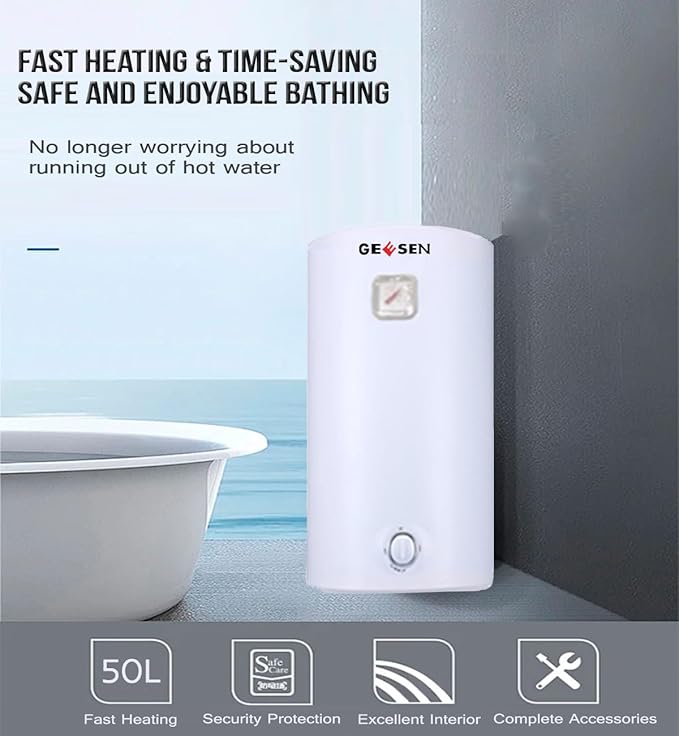 Electric Hot 50 liter Water Heater Storage, RV TR Endless Trailer Indoor Waterproof Shower Water Heater Compact Point-of-Use, Bathroom Shower (13.2 gallon) plug in 120v