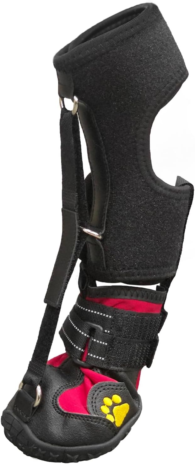 Strap-On Drop Foot Brace (No Knuckling Boot Brace) for Dogs— Corrective Dog Shoes to Safely Lift Toes for Foot Issues, Arthritis, and improving Walking gait in Dogs(XS)
