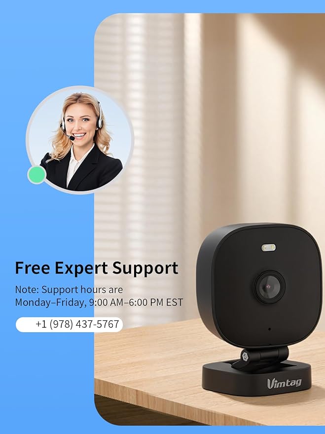 VIMTAG 2.5K Security Camera Indoor/Outdoor, Cameras for Home Security with Color Night Vision, AI Human Detection, Spotlight/Siren, Pet/Baby Monitor, IP66, 2-Way Audio,Works with Alexa, Wired