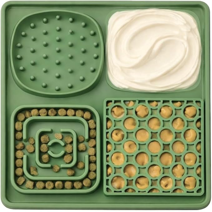 Hearth & Paw Silicone Lick Mat for Dogs – Slow Feeder & Enrichment Mat, Food-Grade 100% BPA-Free Silicone, Mental Stimulation,Better Digestions, Anxiety Relief, Multiple Colors Available (Sage Green)