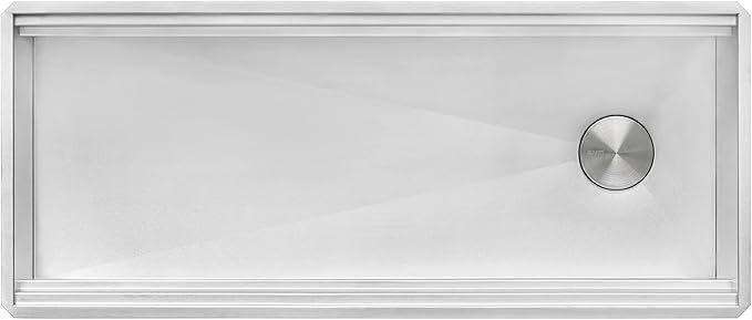 Ruvati 45-inch Two-Tiered Ledge Workstation Kitchen Sink - Undermount Kitchen Sink - 16 Gauge Stainless Steel Kitchen Sink with Brushed Finish hides scratches - RVH8335