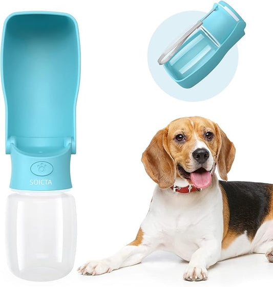 Portable Dog Water Bottle for Walking 19 OZ or 12 OZ Portable Pet Water Bottles for Puppy Small Medium Large Dogs Water Dispenser Pet Water Bowl Dog Accessories (19OZ Blue) (Blue 12 OZ)